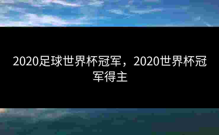 2020足球世界杯冠军，2020世界杯冠军得主